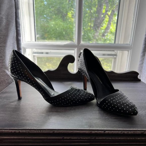 Rebecca Minkoff Black Studded Brie Heels US Size 5.5 - Picture 1 of 8